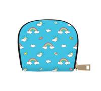 ASKFNASDKMFN Rainbows Sun Clouds and Birds Leather Bag Shopping Lovers - Store Loyalty Card Organizer 9X11CM