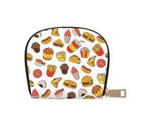 ASKFNASDKMFN Set of Cartoon Doodle Icons Junk Food Wallet Running Athletes - Hands-Free Essential Carrier 9X11CM