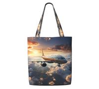 ASKhgg Airplanes are soaring Print Canvas Tote Bags, Women Handbags Shoulder Bag Storage Backpack Wallet, for Travel Work Gym
