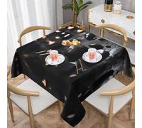 ASKhgg Black Mystery Heart Stone Print Square Tablecloth, Beautiful Table Cloth, 60"x60" Table Cover Decor for Holiday Home Party Wedding