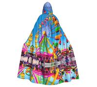 ASKhgg Hooded Cape Cloak for Unisex, corlorful park print Halloween Wizard Robe,for Party Carnival Christmas Theme Events