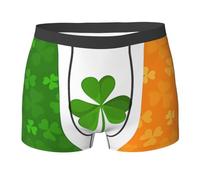 ASKhgg L Men's Comfortsoft Underwear, Soft Skin-Friendly Stretch Boxer Briefs, irish flag Print Mens Boxer Shorts S-XL