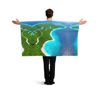 ASKhgg Wearable Flag Cape with Sleeves, Football Matches Cloak Costume Accessories, One Size, An island in the ocean Print Flag