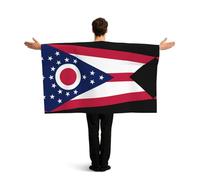 ASKhgg Wearable Flag Cape with Sleeves, Football Matches Cloak Costume Accessories, One Size, Ohio State Flag Print Flag