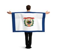 ASKhgg Wearable Flag Cape with Sleeves, Football Matches Cloak Costume Accessories, One Size, West Virginia Flag Print Flag