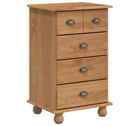 Askim Solid Pine Chest of Drawers Brown 45.8 x 40 x 79 cm with 5 Drawers for Living Room Bedroom Hallway and Office Modern Storage Furniture
