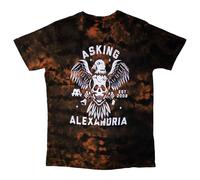 Asking Alexandria Eagle Skull Snow Wash T-Shirt in Red | Size: 2XL Asking Alexandria Red 2XL