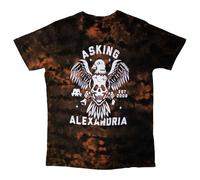 Asking Alexandria Eagle Skull Snow Wash T Shirt L Red
