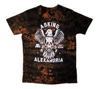 Asking Alexandria Eagle Skull Snow Wash T Shirt XL Red