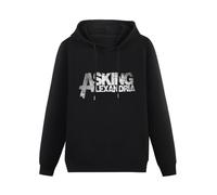 Asking Alexandria Logo Men’S Long Sleeve Hoody With Pocket Sweatershirt, Hooded Black M