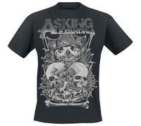 Asking Alexandria Men's Skull Stack T-Shirt in Black | Size: XL Asking Alexandria Black XL