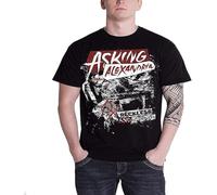 Asking Alexandria Reckless T-Shirt Black Graphic Mens Tee Shirt(Medium)