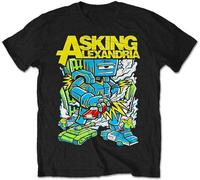 Asking Alexandria Unisex T- Shirt - Killer Robot - Cotton Casual Round Neck T Shirt Black S