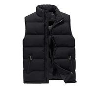 ASKSA Mens Gilets Puffer Jacket Vest Casual Outdoor Quilted Body Winter Warmer Sleeveless Outwear (Black,M)