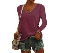 ASKSA Women V Neck Cap Sleeve T-Shirt Summer Solid Color Tank Top Casual Loose Shirts Basic Tee Tops (Wine Red)