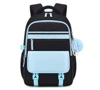 ASKSKY Backpack for Girls, School Backpack for Teens Girls Women, Travel Daypack for Elementary Middle College Work, Black Blue, Travel Backpacks