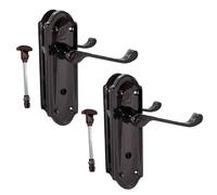 Askworth Door Handles - Black Nickel Internal Bathroom Door Handles - Door Handles Internal Sets, Black Nickel Door Handle Set for Internal Doors, Door Handle in Black Nickel, 170mm x 48mm