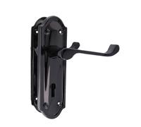 Askworth Door Handles - Black Nickel Internal Lock Door Handles - Door Handles Internal Sets, Black Nickel Door Handle Set for Internal Doors, Door Handle in Black Nickel, 170mm x 48mm
