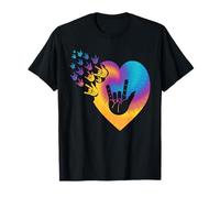 ASL American Sign Language Heart ASL Deaf Teacher T-Shirt