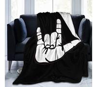 ASL American Sign Language I Love You Flannel Fleece Throw Blankets for Bed Sofa Living Room Soft Blanket Warm Cozyffy Throw Plush Blanket