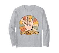 ASL I Love Hand Sign American Sign Language ILY Long Sleeve T-Shirt