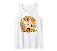 ASL I Love Hand Sign American Sign Language ILY Tank Top