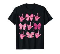 Asl I Love You Coquette Bow Hand American Sign Language T-Shirt