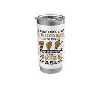 ASL Interpreter Deaf Sign Language ASL Stainless Steel Insulated Tumbler