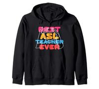 ASL Interpreter Sign Language Best ASL Teacher Zip Hoodie