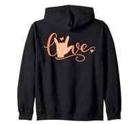 ASL Love Sign Language Interpreter Zip Hoodie