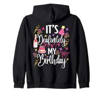 ASL Sign Language It's Deafinitely My Birthday Party Drinks Zip Hoodie