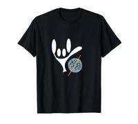 ASL Sign Language Love Crocheting Value Graphic T-Shirt, Men, Black, M