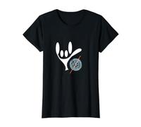 ASL Sign Language Love Crocheting Value Graphic T-Shirt, Women, Black, L