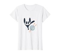 ASL Sign Language Love Knitting for Knitters Value Graphic T-Shirt, Women, White, L