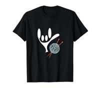 ASL Sign Language Love Knitting Value Graphic T-Shirt, Men, Black, S