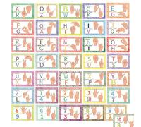 ASL Sign Language Posters for Toddlers, 36 "I Have... Who has? Cards Game with an ASL (Sign Language) Twist |Montessori ASL Bundle for Homeschool Supplies,ELs/ESOLs/ENLs, Deaf/Hard of Hearing