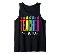 ASL Sign Language Rainbow Teacher Educator Tank Top