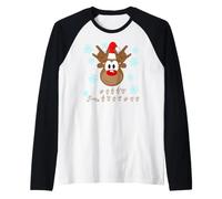 ASL T-Shirt Sign Language Deaf Christmas Reindeer Raglan Baseball Tee