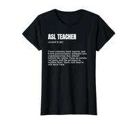 ASL Teacher Definition Funny Grammar Value Graphic T-Shirt, Women, Black, S