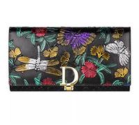 Aslana Women Long Wallet Genuine Leather RFID Blocking Floral Hand Painted Embossed Large Capacity Clutch Purse, A5 Colorful Dragonfly, Long, Modern