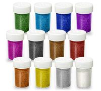 Aslanka 12 Colors Fine Glitter, Nail Art, Face, Body, Eye, Hair, Crafting, Holiday Party Glitter Powder, 120g