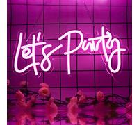 Aslanka Let's Party Neon Sign, Neon Signs for Bedroom Wall Decor USB Powered Neon Light Wall Sign for Bedroom, 15.7 x 6.7 inch
