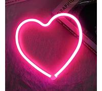 Aslanka Multicoloured Neon Heart Sign, 20cm, Acrylic, Wall Mount, USB Powered, Decorative Signage, Perfect for Home, Parties, Gifts