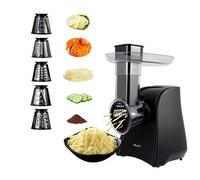 ASLATT Electric Slicer, Electric Cheese Grater for Home Kitchen Use, One-Touch Control Cheese Shredder, Salad Maker Machine for Fruits, Vegetables, Cheese Grater with 5 Attachments
