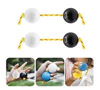 Aslatuas Rhythmic Ball Kashaka Instrument, 2 Pair Durable ABS Kashaka Music Egg Shaker, Double Gourd Easy to Play for Adults & Teenagers at Parties, Shows(Black+White)