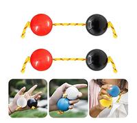Aslatuas Rhythmic Ball Kashaka Instrument, 2 Pairs Durable ABS Kashaka Music Egg Shaker, Double Pumpkin Easy to Play for Adults and Teenagers at Parties, Shows (Red+Black)