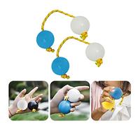 Aslatuas Rhythmic Ball Kashaka Instrument, Two Pair ABS Kashaka Music Egg Shakers, Double Gourd, Easy to Play for Adults and Teenagers at Parties, Shows(Blue White)