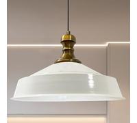 Asletl-Knob Hanging Lamp, Industrial Pendant Light, 41 cm Shades, Modern Metal Kitchen Island Lights, E27 Pendant for Living & Dining Room, White Pendant