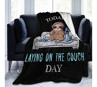 ASLIGI HOME STORE Cute Sloth Pattern Soft Throw Blanket 60"x 50" Lightweight Flannel Fleece Blanket for Living Room Bedroom Sofa Couch Warm and Cozy