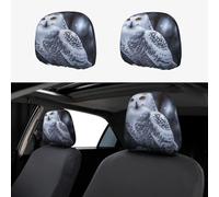 ASLKXOPEMG Car Headrest Cover 2 PCS Headrest Covers Arctic Owl Car Seat Headrest Covers Personalized Car Seat Headrest Covers Universal Head Rest Cover for Truck SUV Most Cars